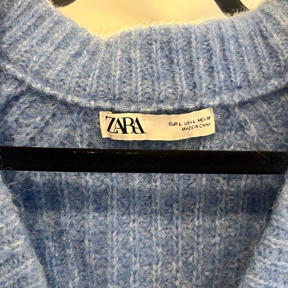 Zara oversized knit blue sweater cardigan - Picture 4 of 5